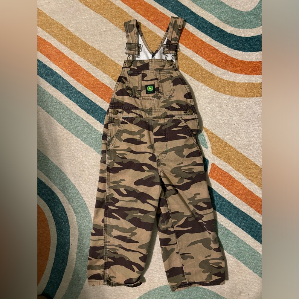 Toddler Boys size 3T John Deere camouflage overalls